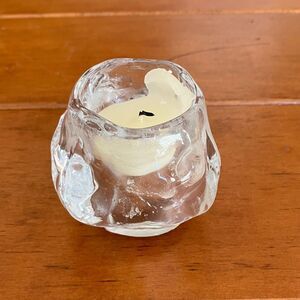 Kosta Boda Clear Glass Snowball Votive Candle Holder